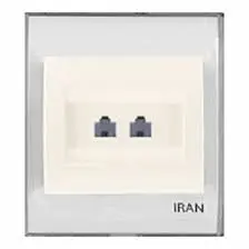 سوکت تلفن دوقلوایران الکتریک سری ایران مدل ترنسپرنت رنگی