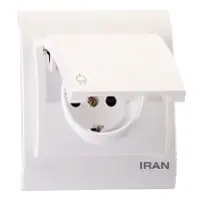پریز برق ارتدار ایران الکتریک سری ایرانکوبیسم بامیانی سفید دربدار