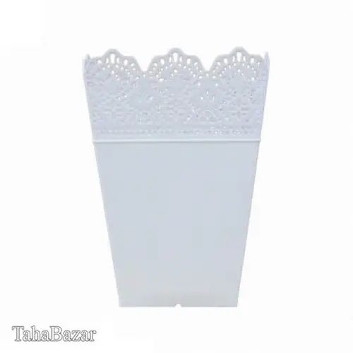 گلدان پلاستیکی مدل A3032 قطر دهنه دوازدهرنگ سفید