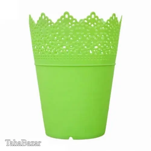 گلدان پلاستیکی مدل A3031 قطر دهنه14.5 رنگ سبز چمنی