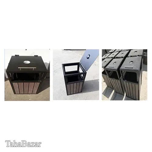 سطل زباله پارکی و محوطه ای ورق فلزی نورسا شید نویان کد1950

