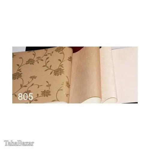 کاغذدیواری عرض 53 سانت طاهابازار کد 805 رنگ شکلاتی و قهوه‌ای