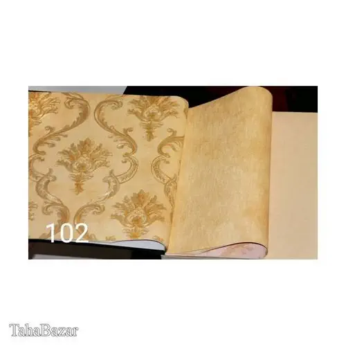 کاغذدیواری عرض 53 سانت طاهابازار کد 102 رنگ طلایی
