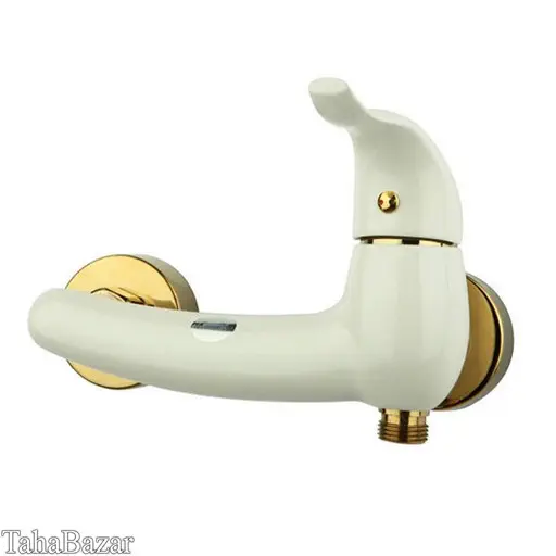 شیر توالت اهرمی راسان مدل اوکتاو سفید طلایی