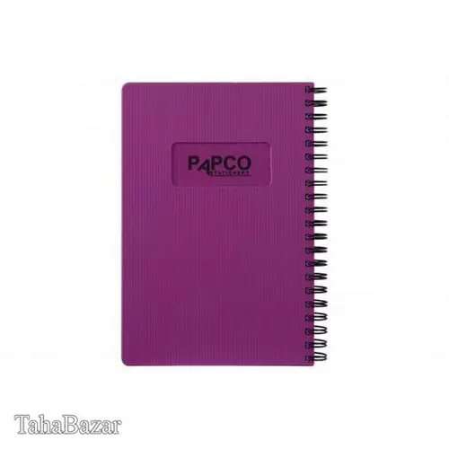 دفتر یادداشت شطرنجی متالیک 100 برگ بنفش پاپکو