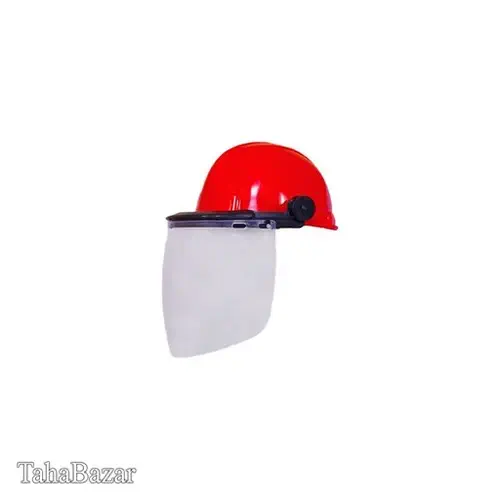 کلاه ایمنی با شیلد سفید طرح jsp رنگ قرمز برند ابزار ایمنی شهپر