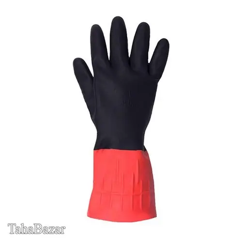 دستکش لاستیکی کار یونکس قرمز مشکی سایز L