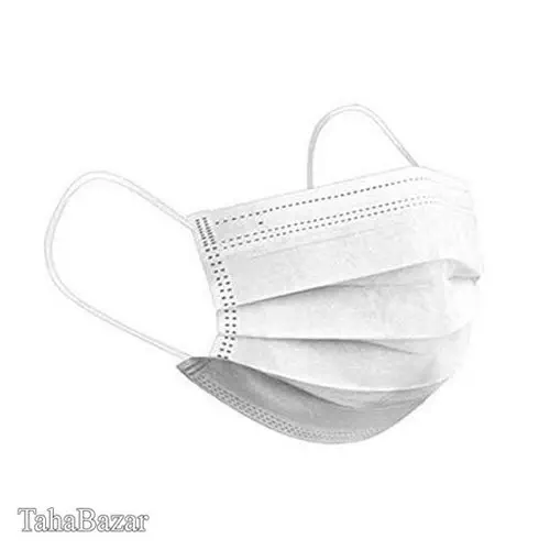 ماسک جراحی سه لایه ملت دار با نمره 16 سفید رنگ طاهابازار