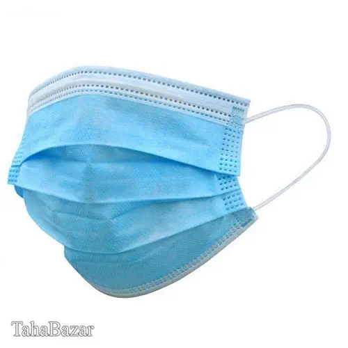 ماسک جراحی سه لایه ملت دار با نمره 18 آبی رنگ طاهابازار