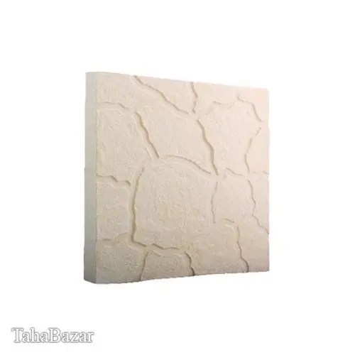 موزاییک پلیمری طرح سنگ فرش 40در40 سنگ مصنوعی سمنت پلاست سفید