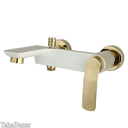 شیر حمام اهرمی راسان مدل ویولت  سفید طلایی