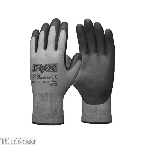 دستکش مونتاژکاری FOX مدل کف مواد پی یو کد 1124