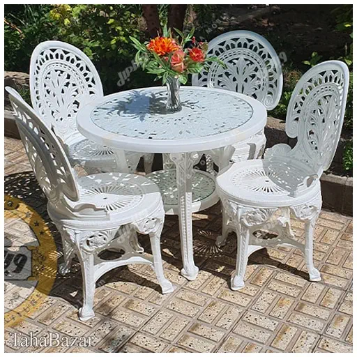 صندلی و میز باغی پلیمری طاووسی ویلا مبل مدل 4 نفره