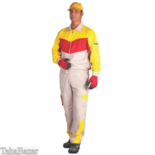 لباس کار مهندسی مدل آراد استخوانی، زرد، قرمز خادم