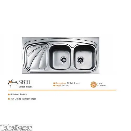 سینک ظرفشویی درخشان مدل S810 روکار